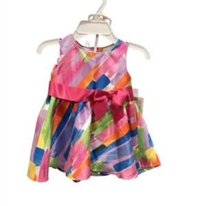 NWT Bonniebaby colorful baby’s dress size 12M